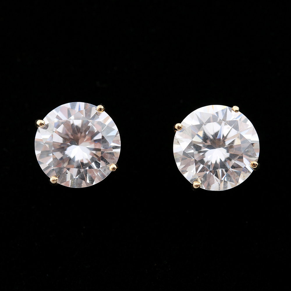 14K Yellow Gold Cubic Zirconia Earrings