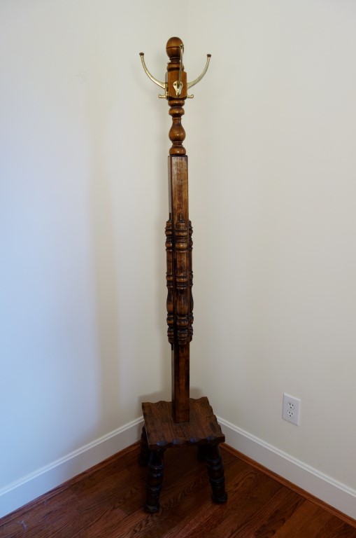 Vintage Wood Coat Rack