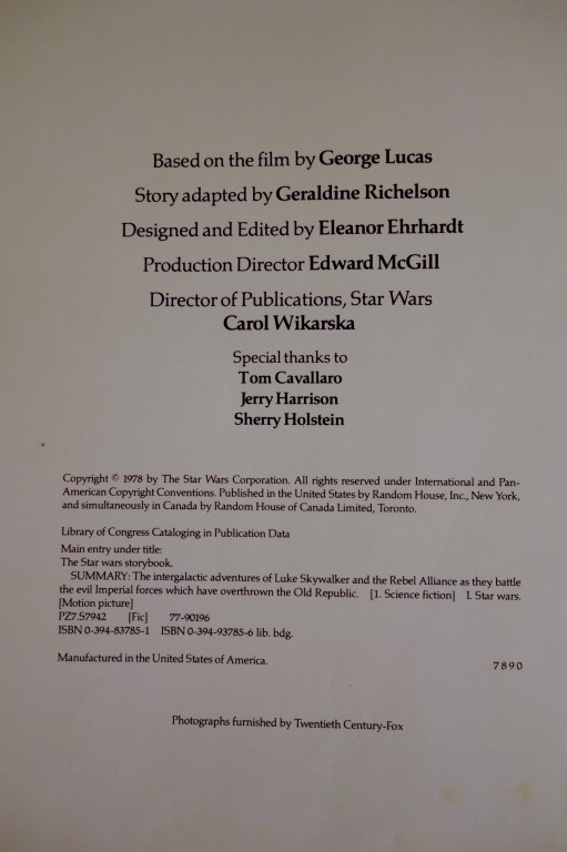 Vintage 1978 Star Wars Book