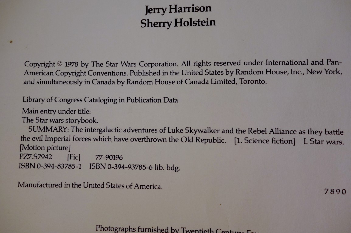 Vintage 1978 Star Wars Book