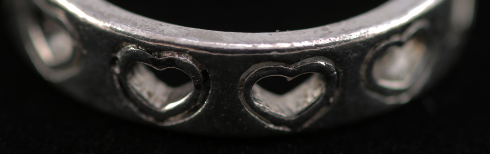 Silver Tone Heart Cut Ring