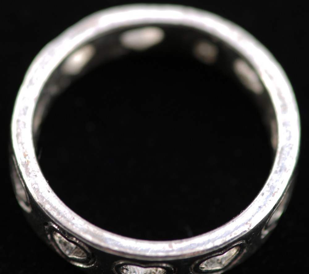 Silver Tone Heart Cut Ring