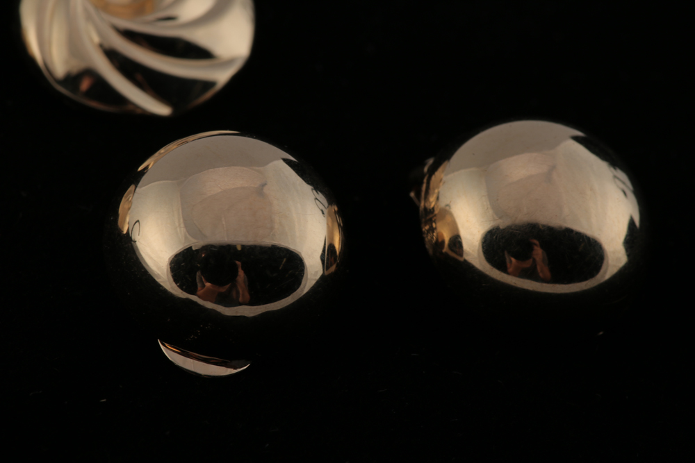 14K Gold Nautilus and Dome Button Clip-On Earrings
