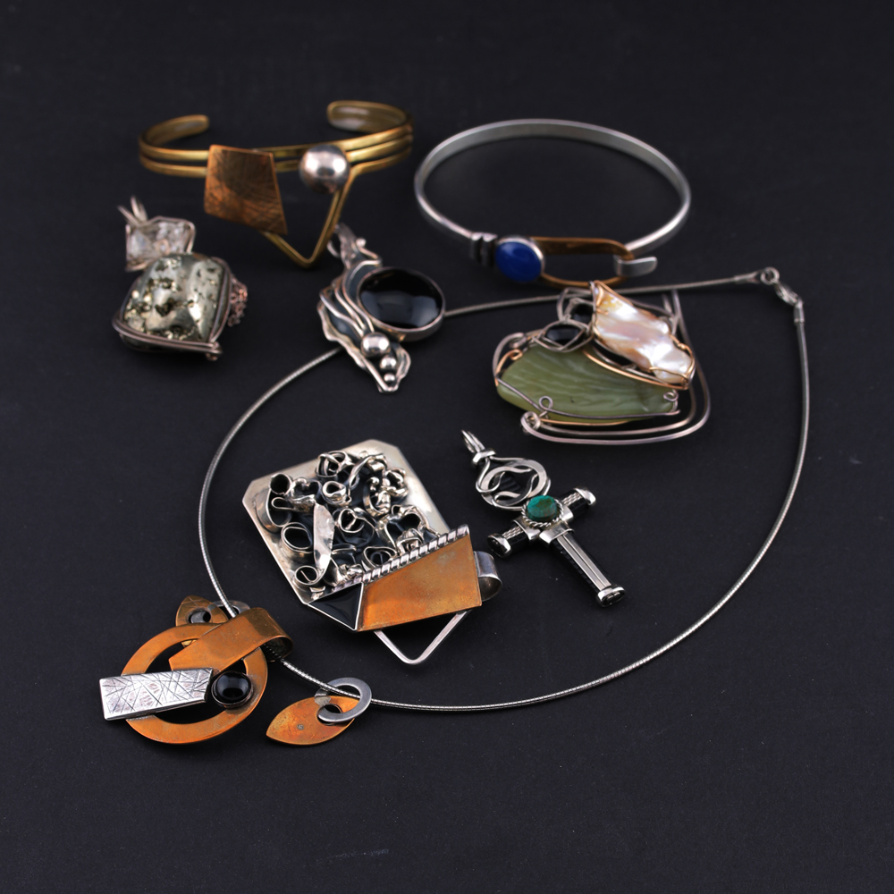 Assortment of Artisan Mixed Metal and Gemstone Jewelry