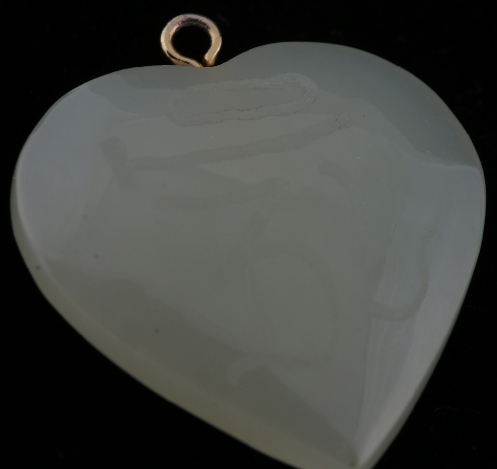 Raw Quartz Crystal Stones and Serpentine Heart Pendant