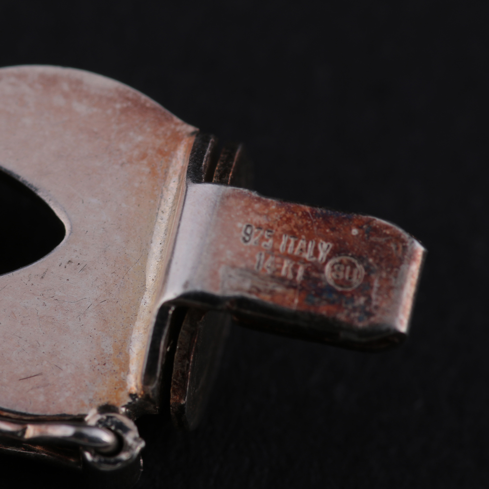 14K Yellow Gold and Sterling Silver Bracelets