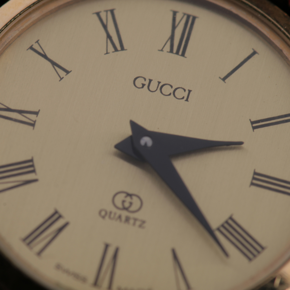 Vintage 1980s Gucci Stack Watch with Lizard Band 2000QL