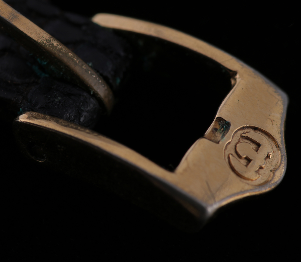 Vintage 1980s Gucci Stack Watch with Lizard Band 2000QL