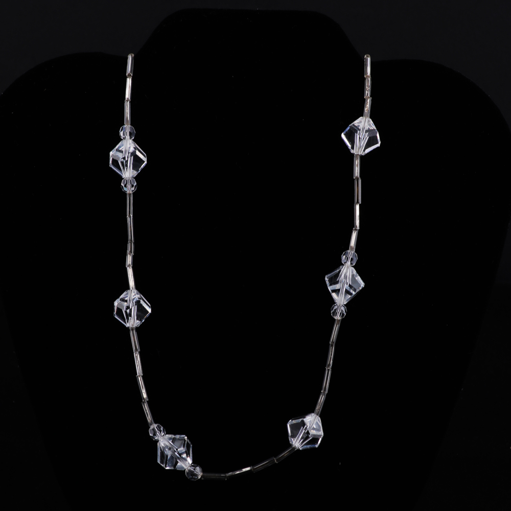 Clear Glass Beaded Necklace