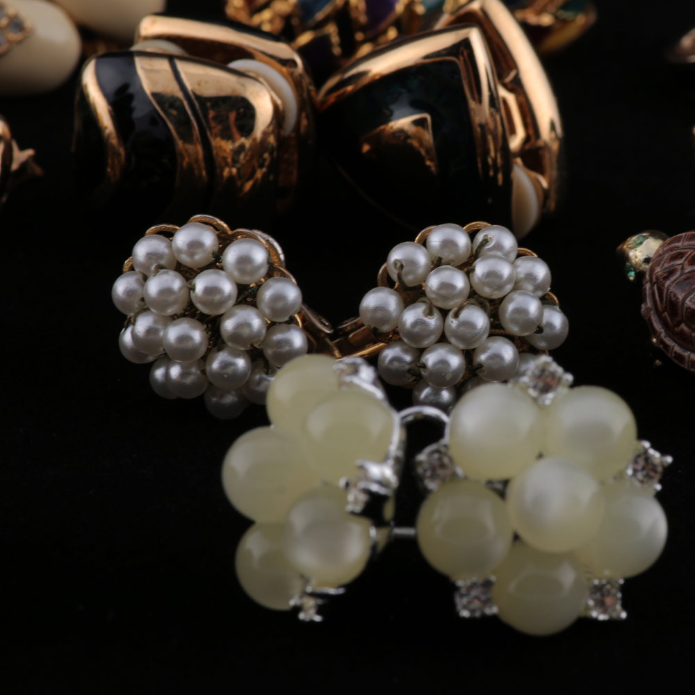 Collection of Costume Brooches and Earrings