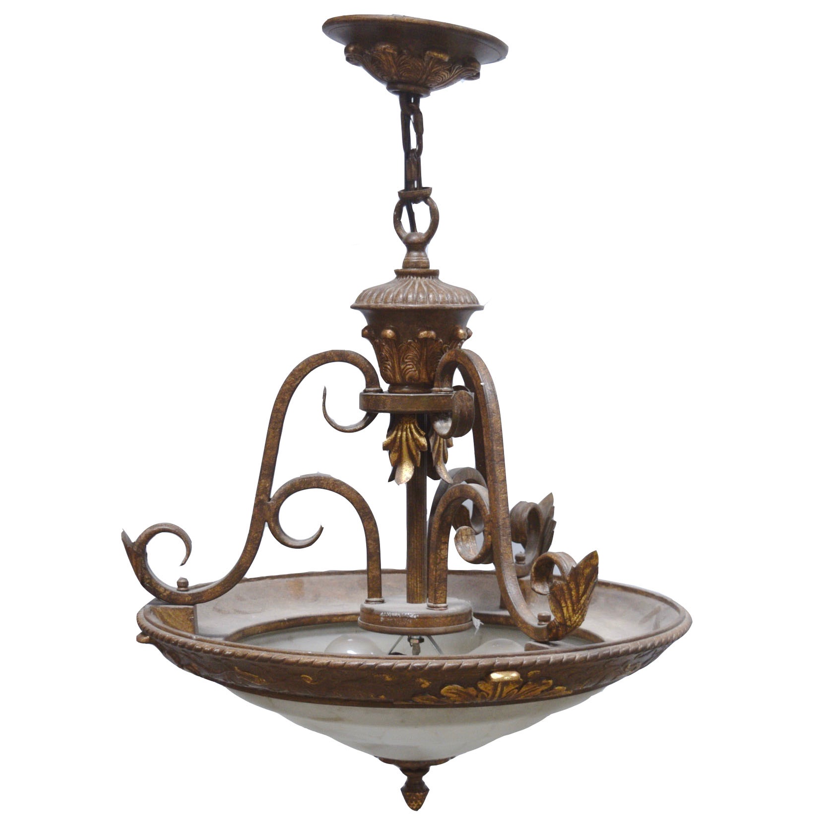 Brown and Gold Light Fixture