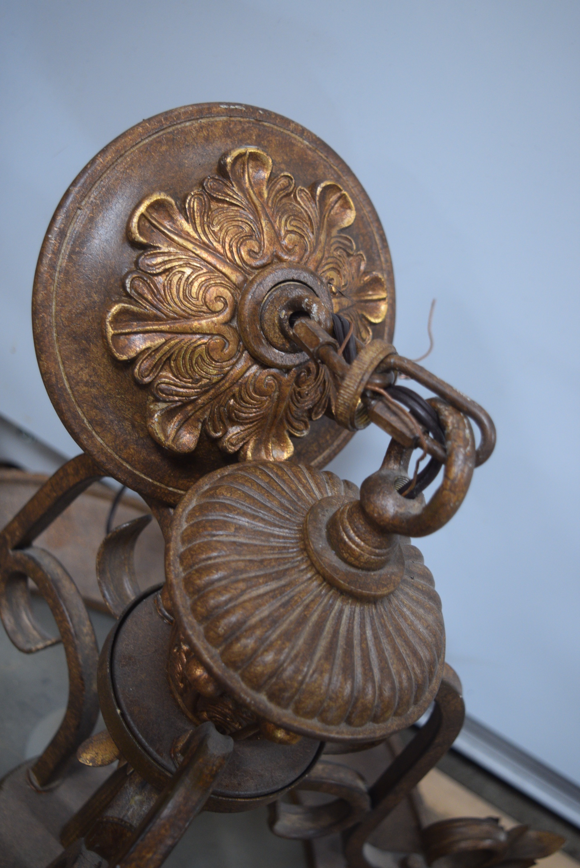 Brown and Gold Light Fixture