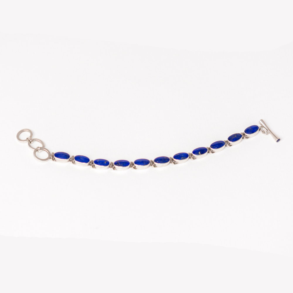 Sterling Silver and Lapis Bracelet