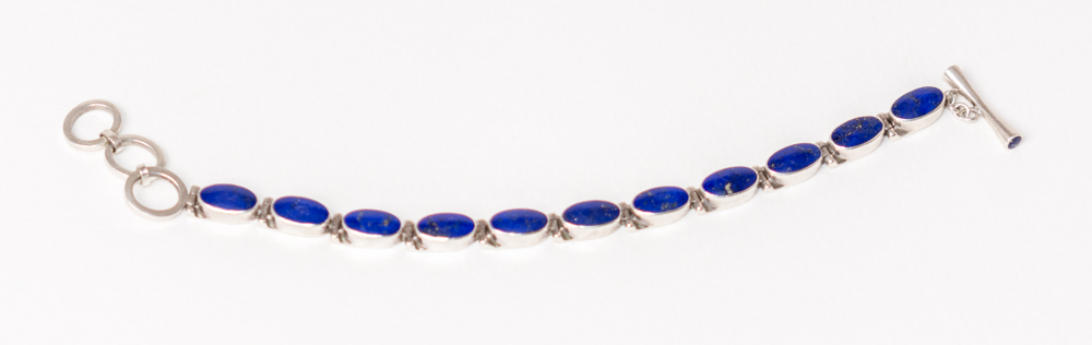 Sterling Silver and Lapis Bracelet