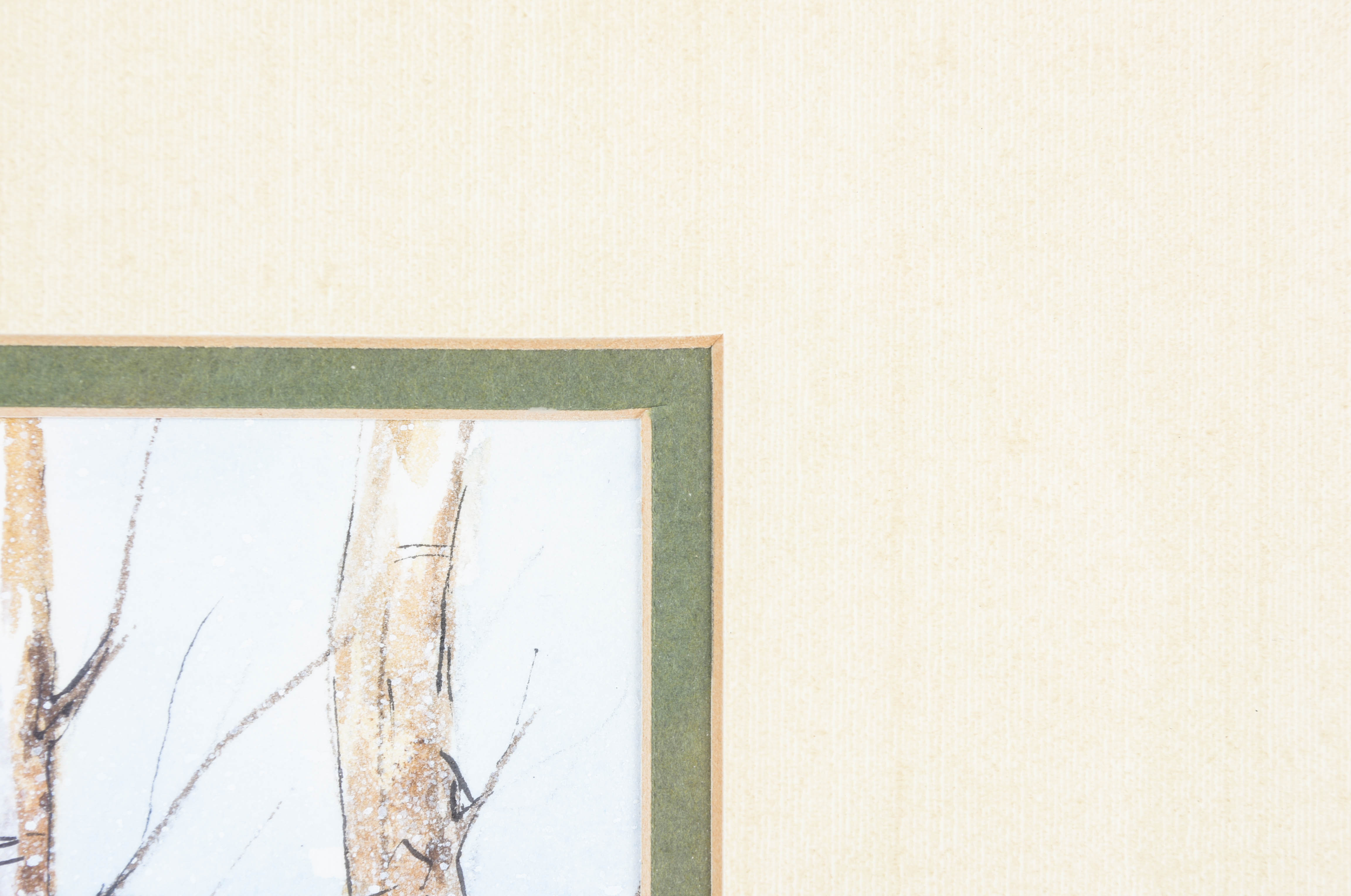 Signed Watercolor and Pen on Paper, "Winterscape" by Sharon Hults