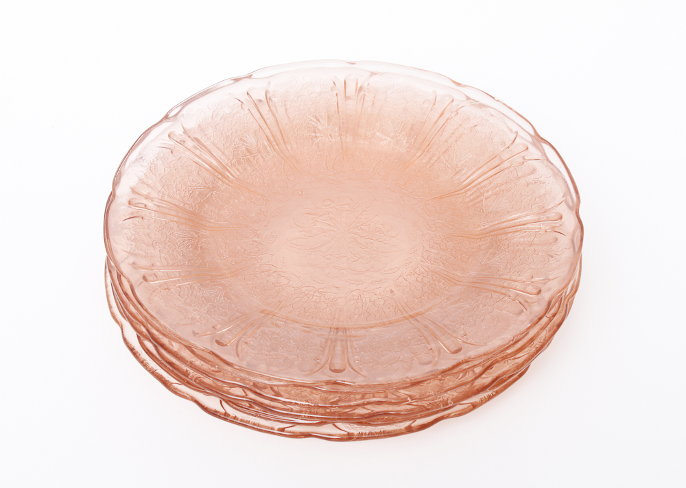 Collection of Pink Depression Glass