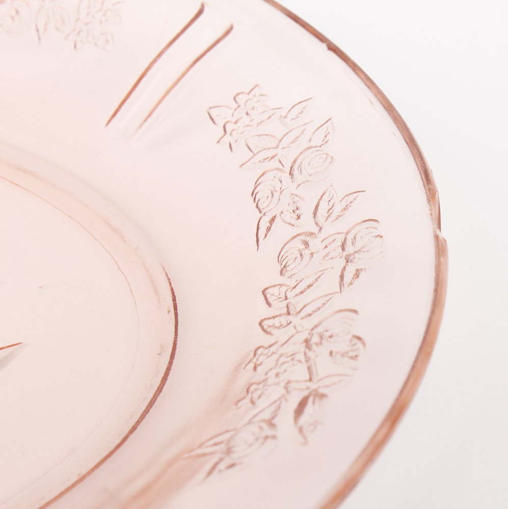 Collection of Pink Depression Glass