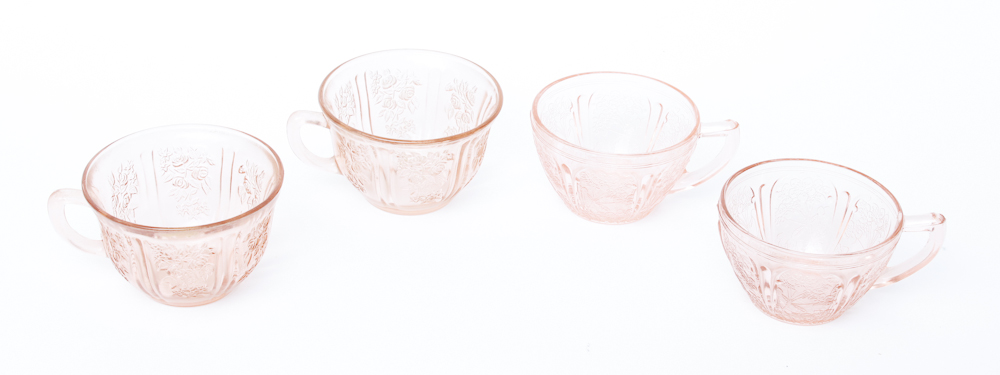 Collection of Pink Depression Glass