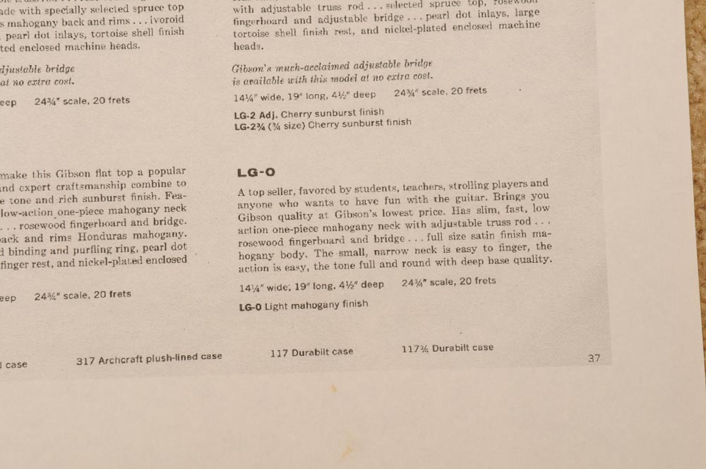 Vintage 1964 Gibson LG-0 Guitar With Case