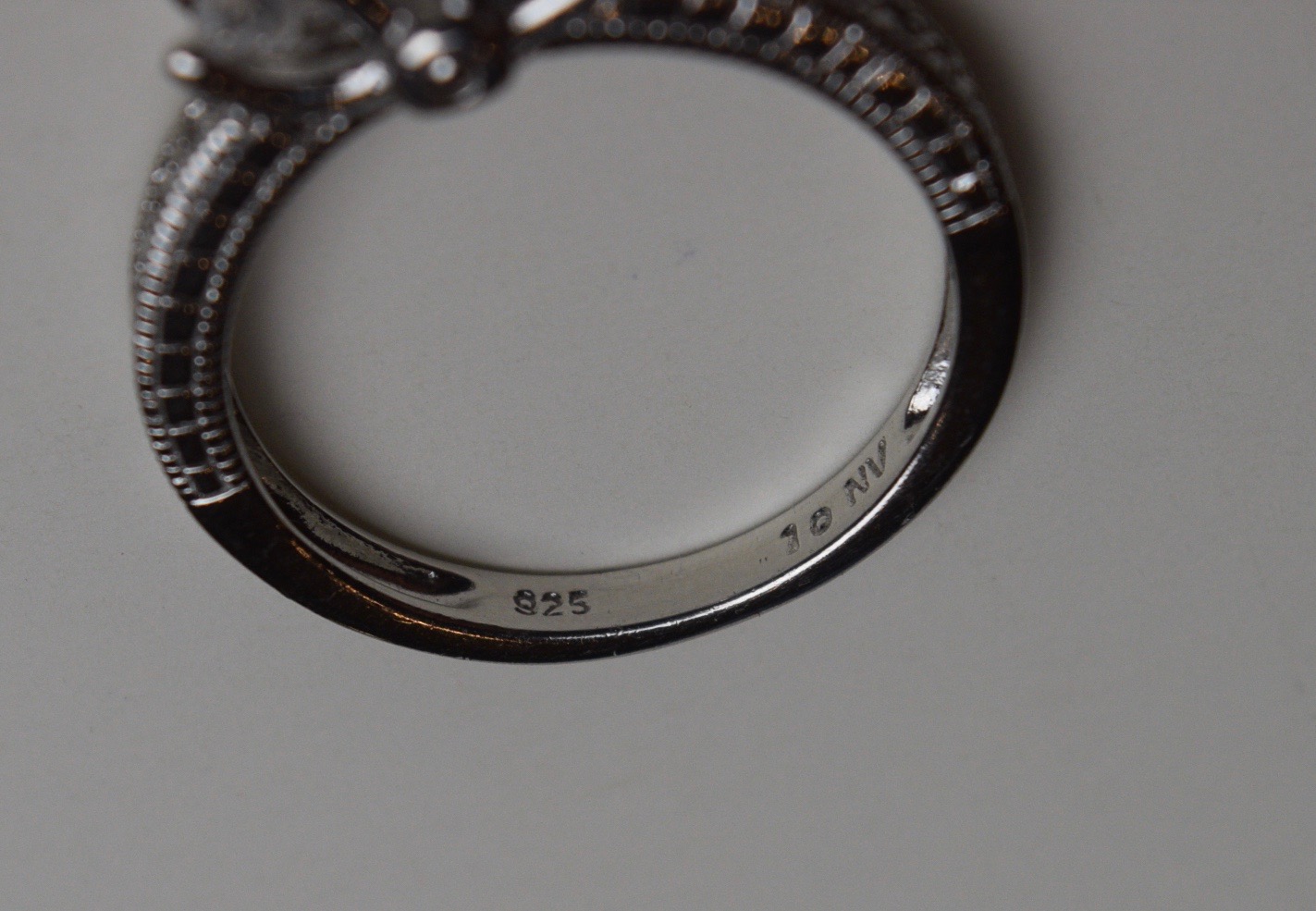 Cubic Zirconia and Sterling Silver Engagement-Style Ring