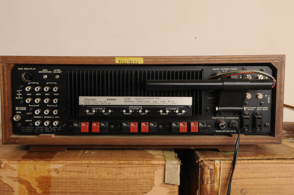 Vintage Sansui Tuner, Speakers and Turntable in Original Boxes