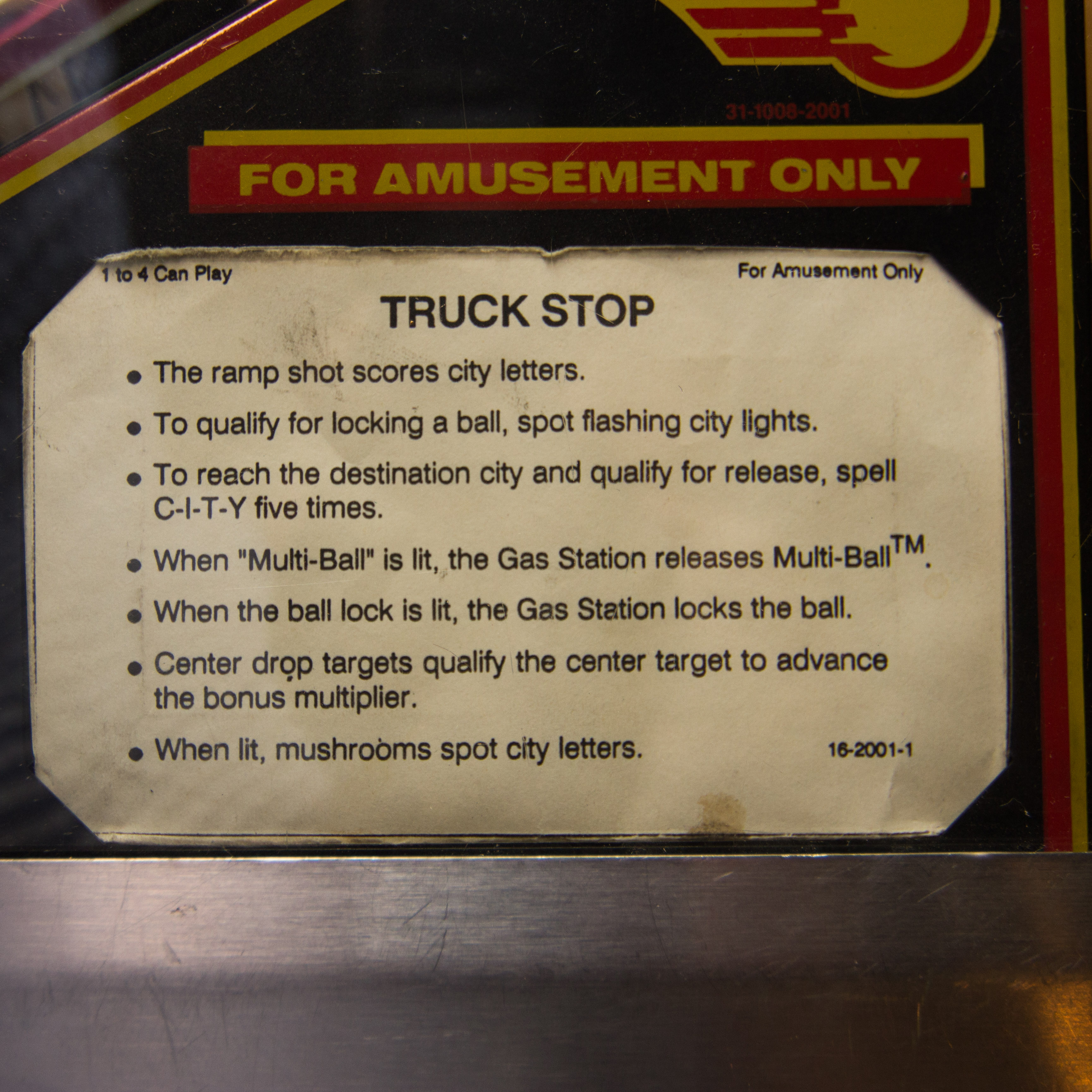 Bally "Truck Stop" Pinball Machine