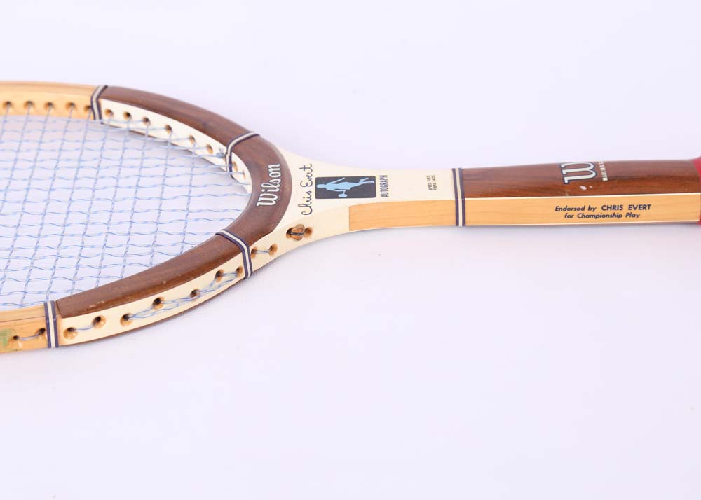 Vintage Chris Evert Wilson Wood Frame Tennis Racket