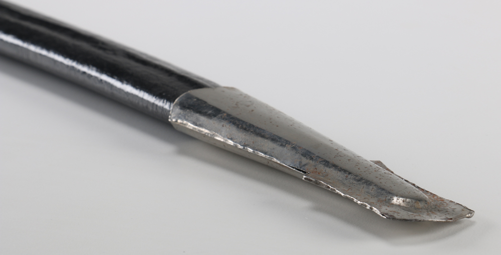 Vintage Curved Saber with Leather Scabbard