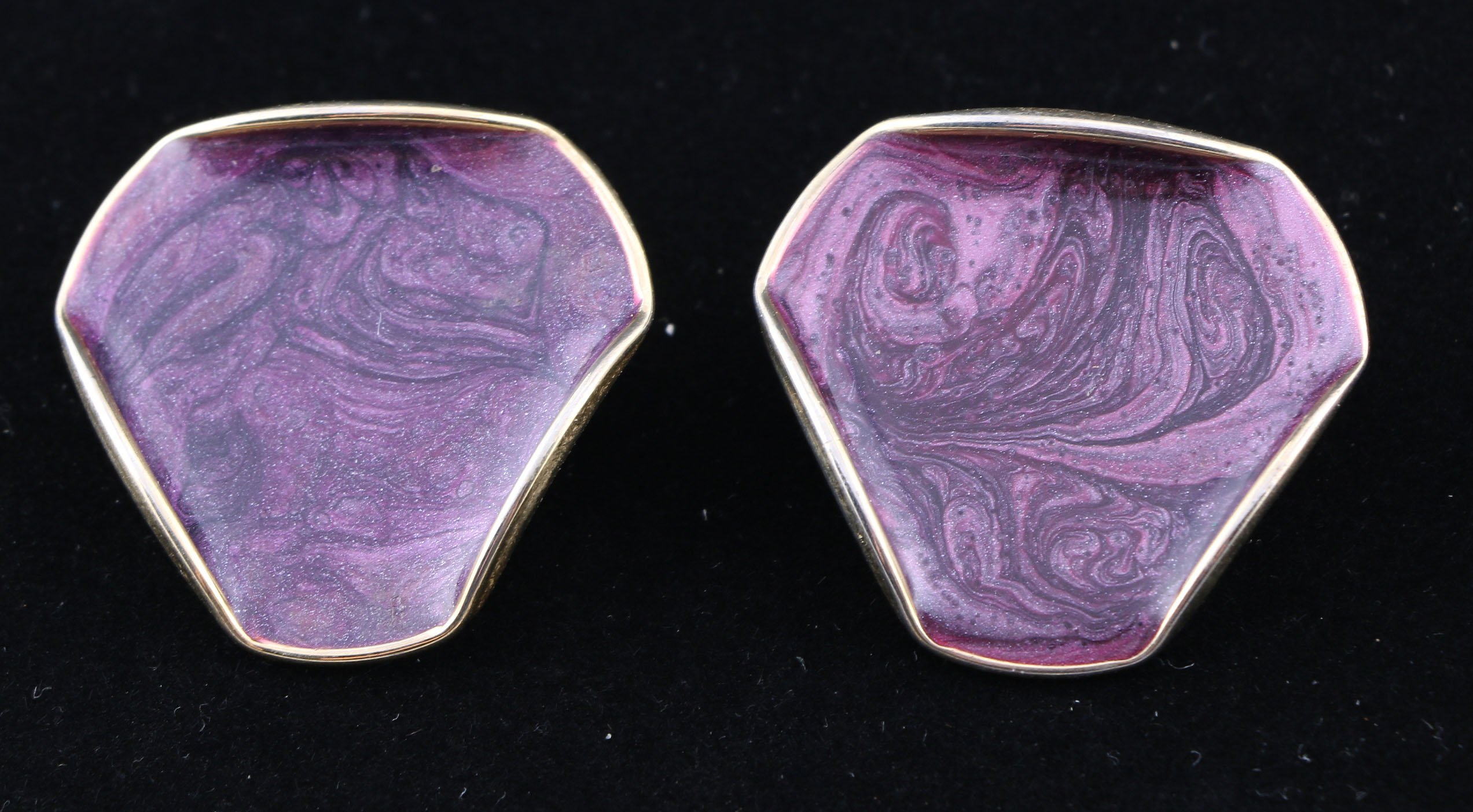 Collection of Purple and Silver Tone Earrings