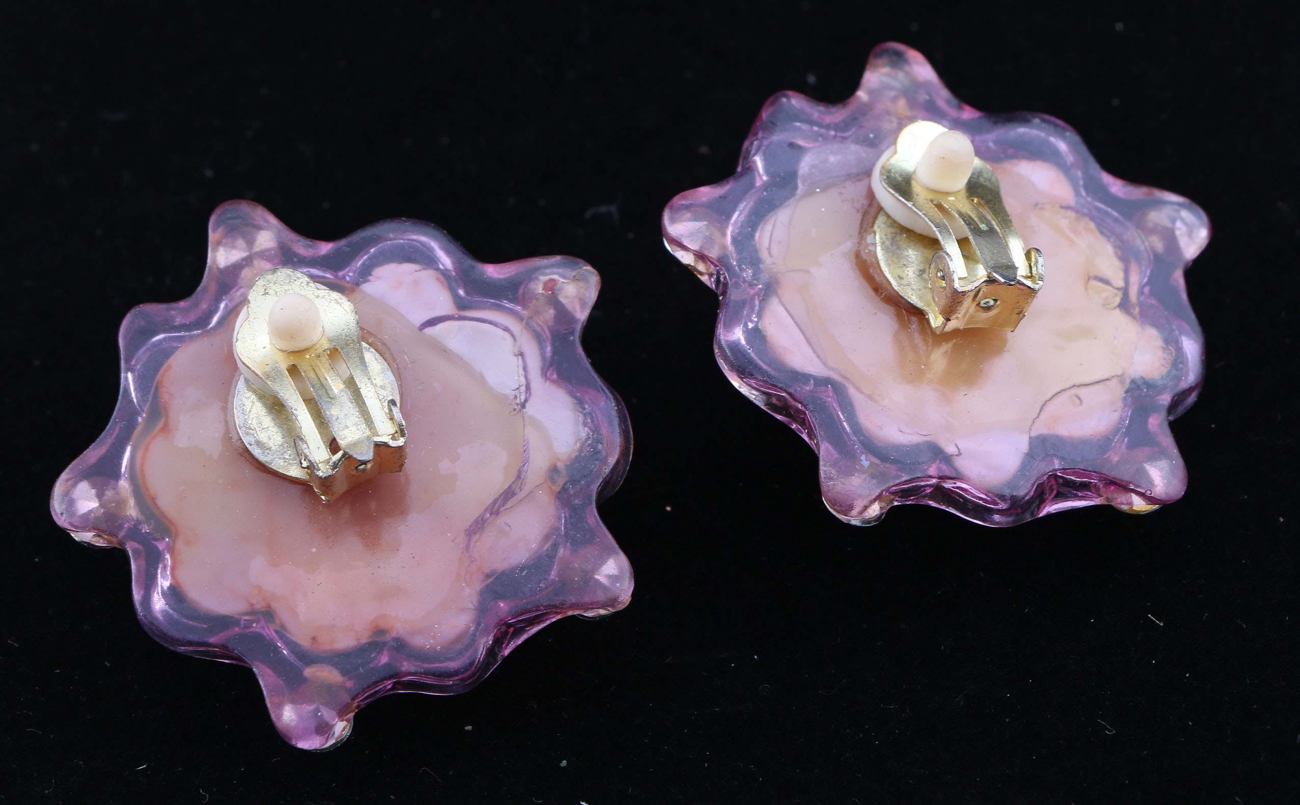 Collection of Purple and Silver Tone Earrings