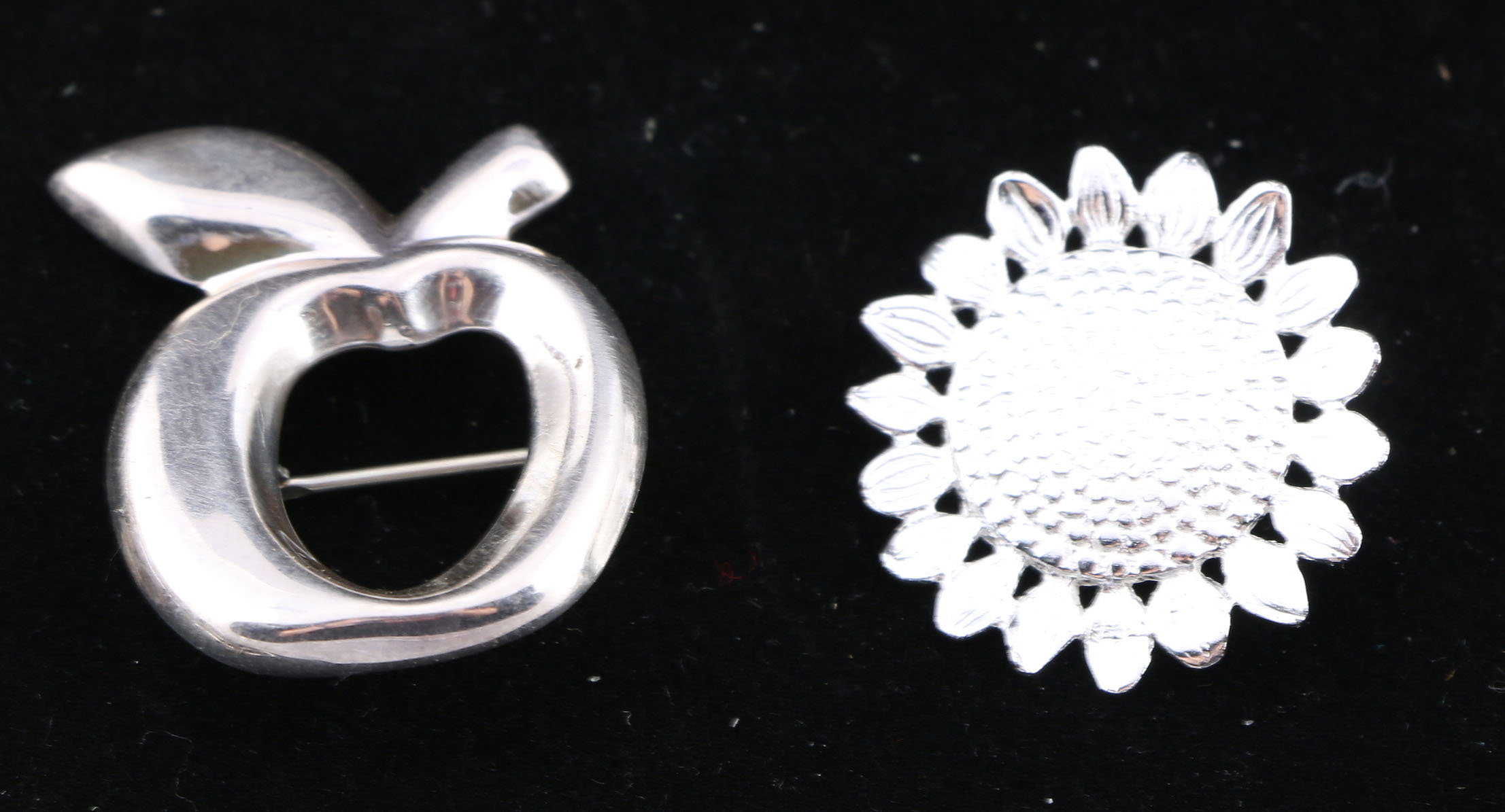 Sterling Silver Pins and Necklace Bracelet Set