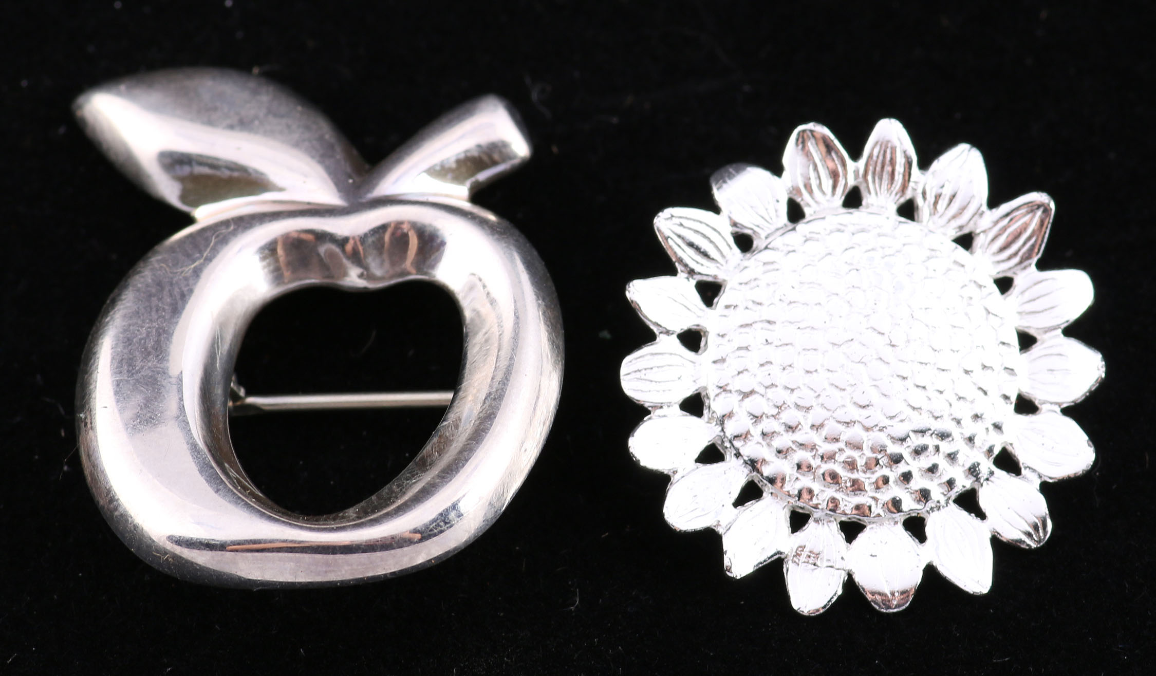 Sterling Silver Pins and Necklace Bracelet Set