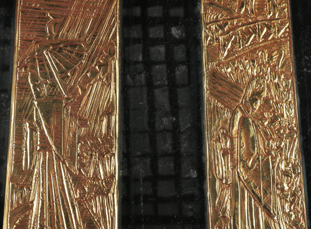 Chinoiserie Brass Reliefs of the Four Seasons