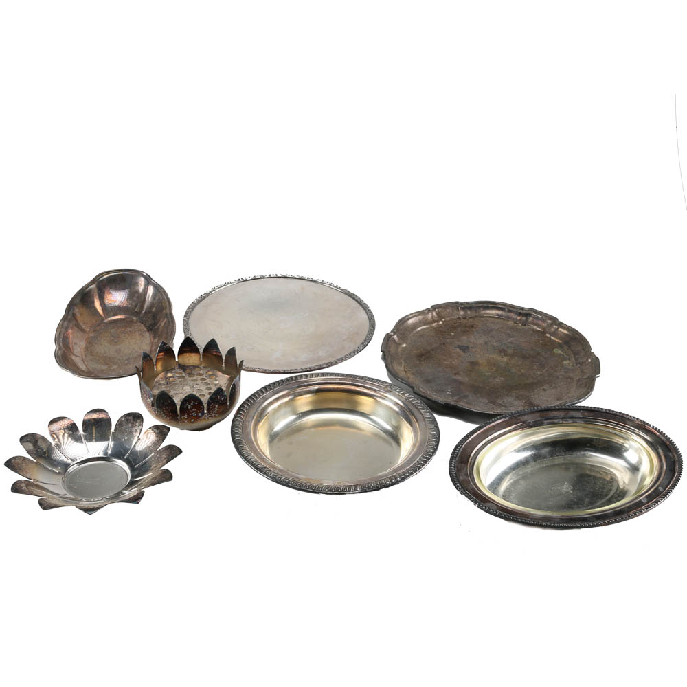 Assortment of Silver Plate Serving Dishes