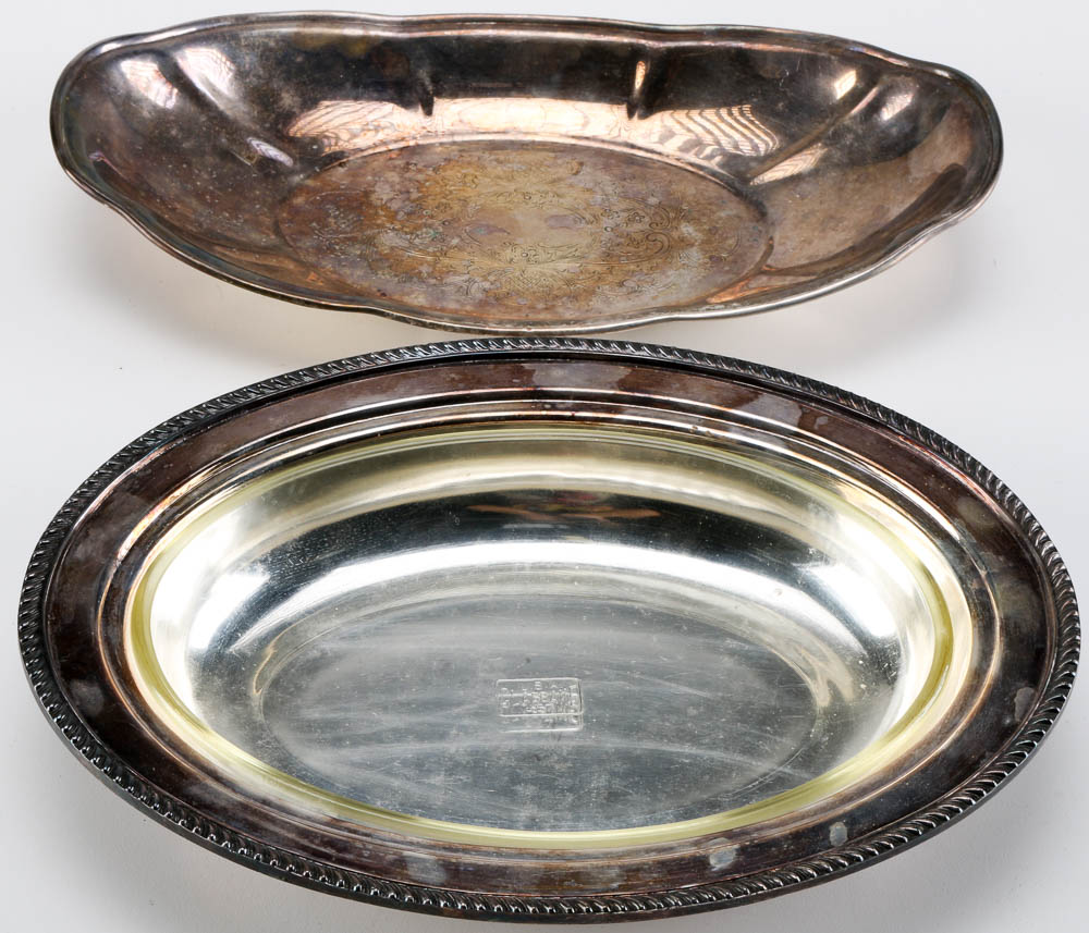 Assortment of Silver Plate Serving Dishes