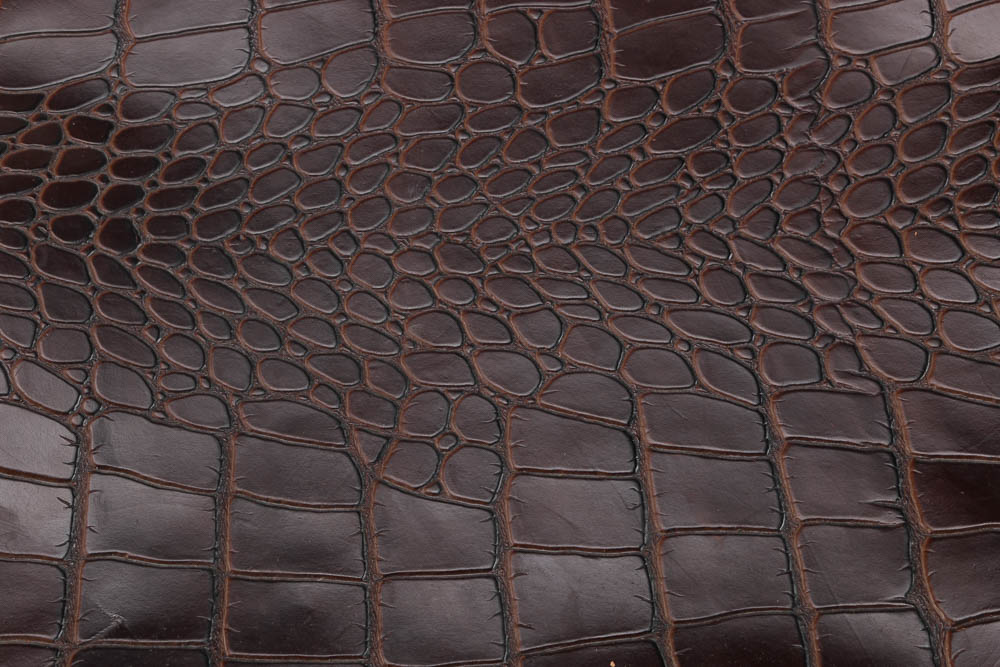 Round Faux Alligator Suitcase