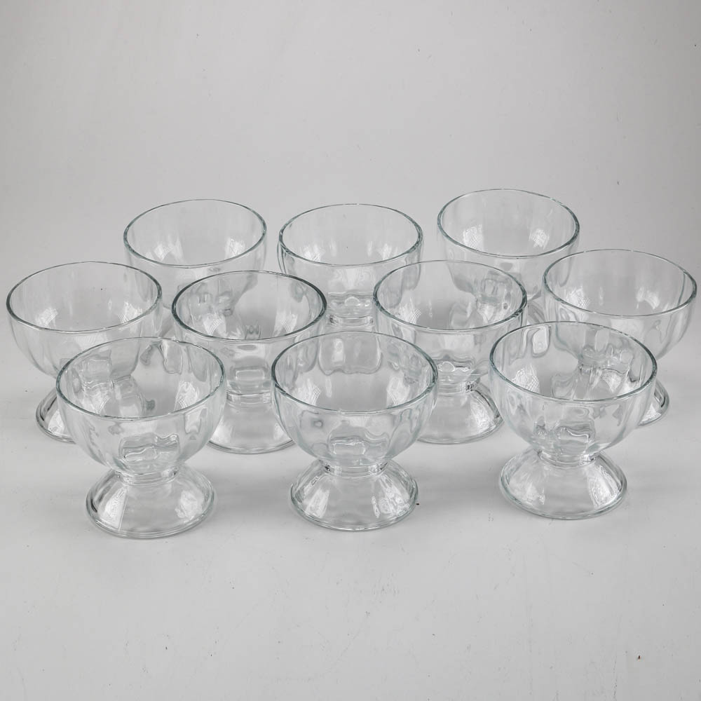 Ten Glass Ice Cream Bowls
