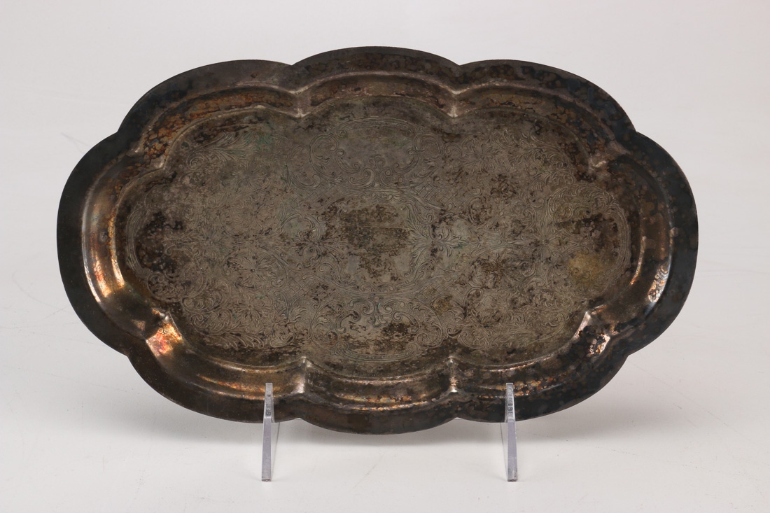 Pair of Silver Plated Serving Trays and Platter