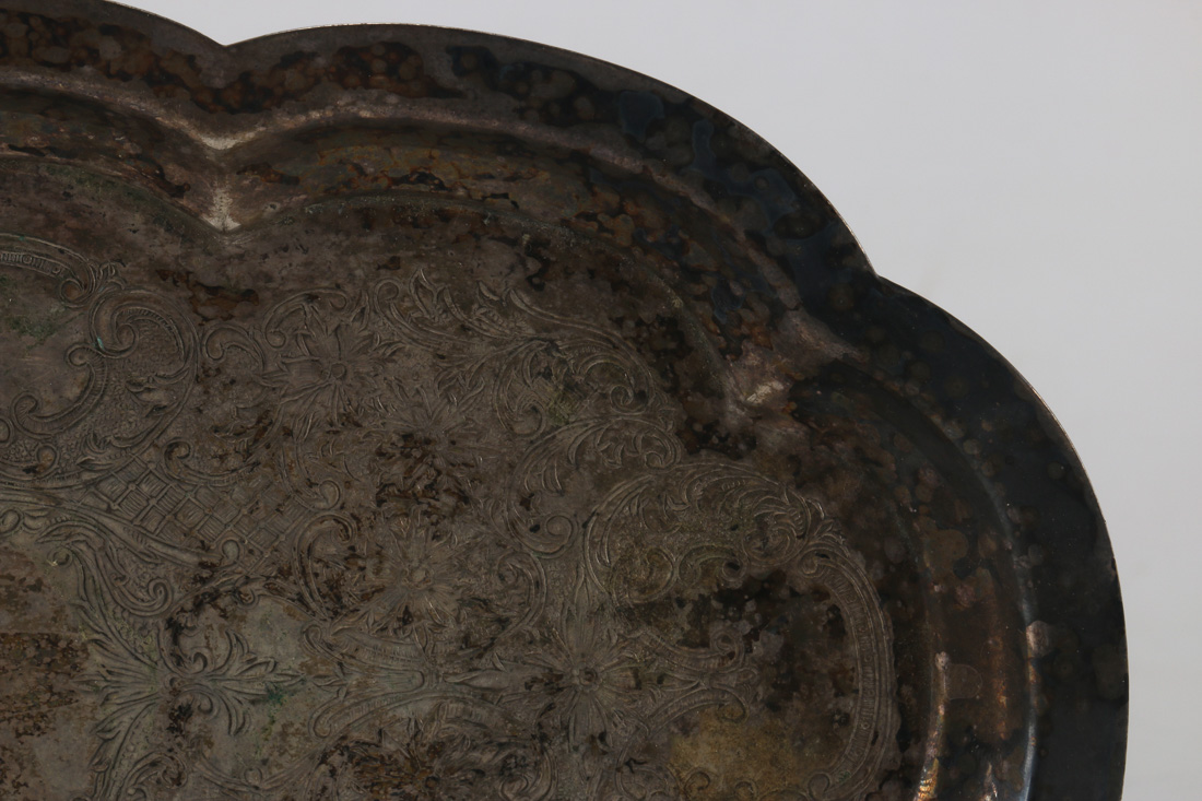 Pair of Silver Plated Serving Trays and Platter