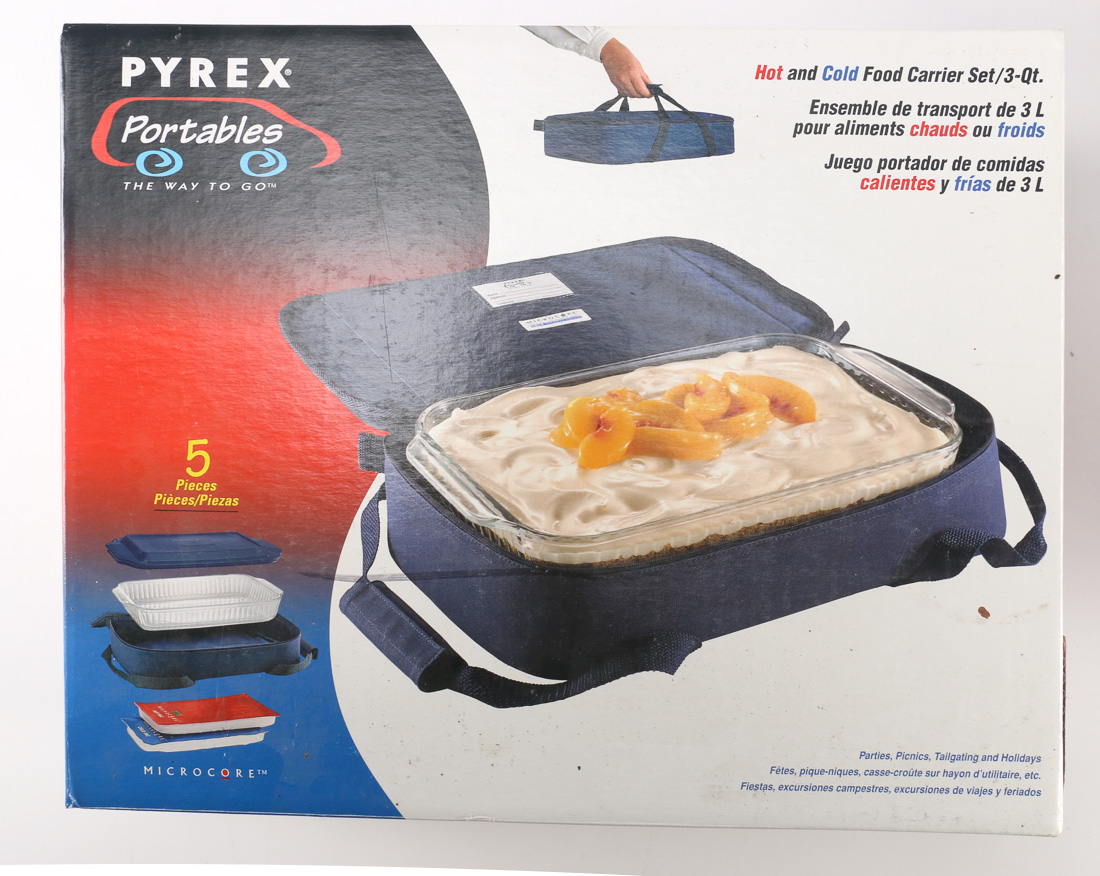 Assorted Cookware Including Hot and Cold Food Carrier Set
