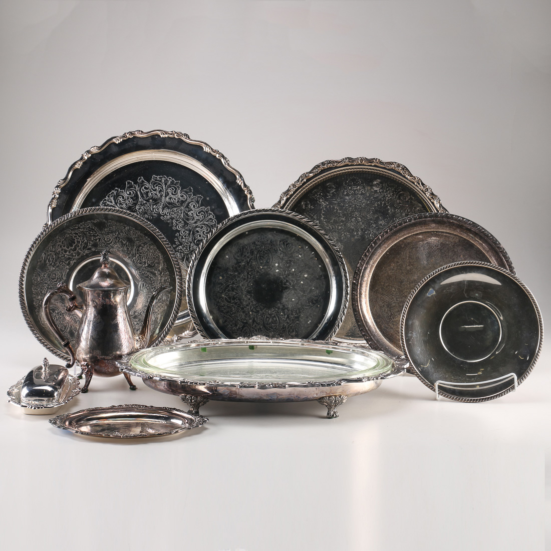 Assorted Silver Plated Plates