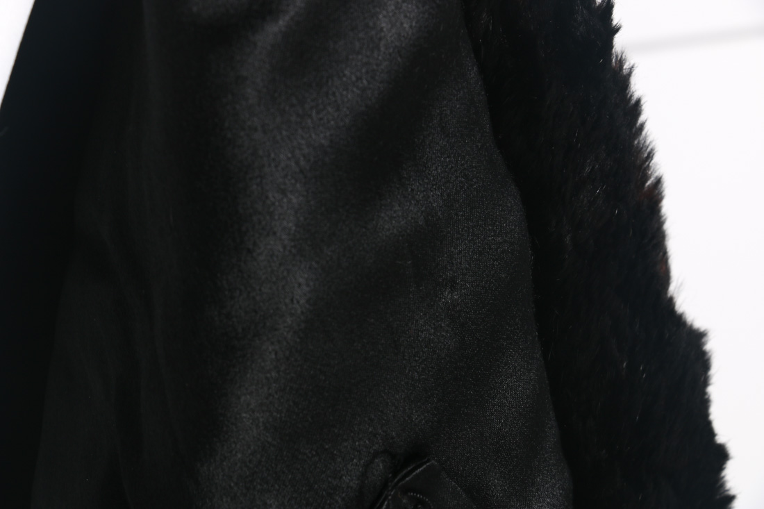 Black Sheared Faux Beaver Fur Cape