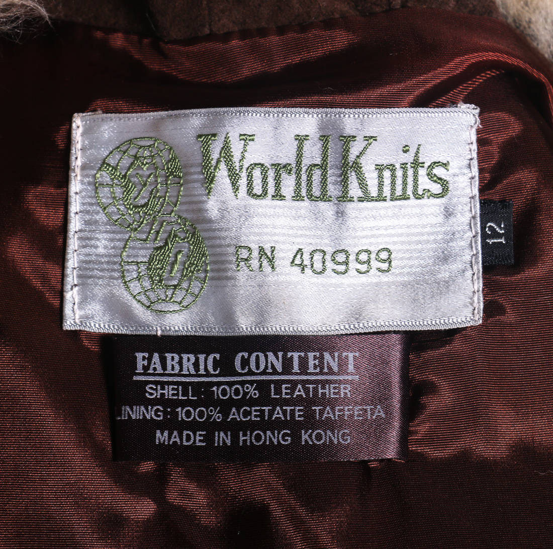 Vintage Brown Suede Vest with Fur Trim