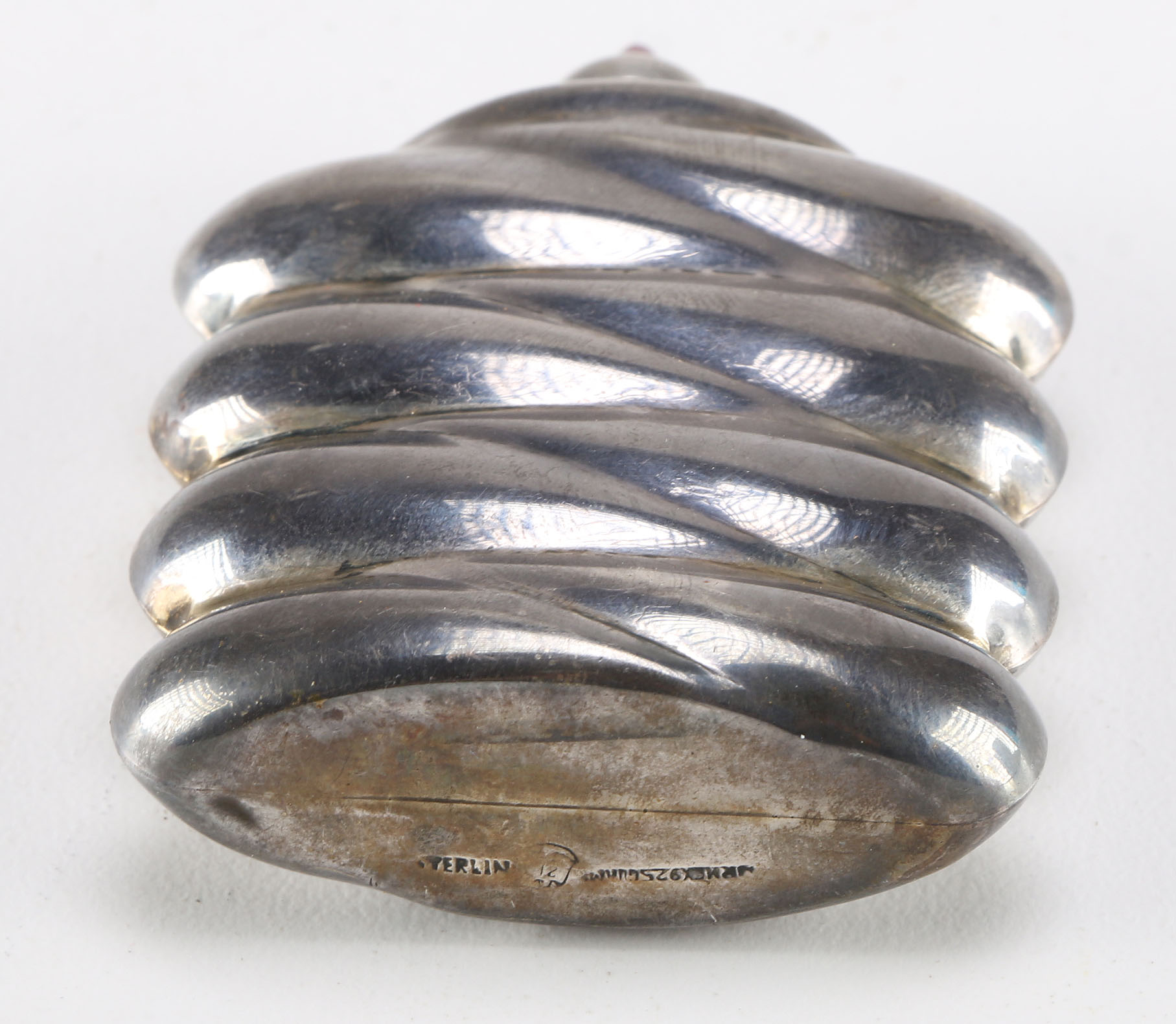 Vintage Mexican Scalloped Sterling Silver Perfume Bottle