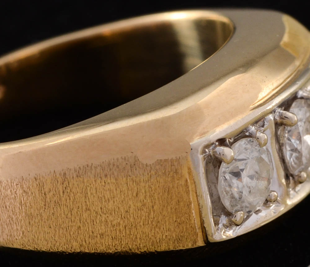 10K Gold Three Diamond Ring