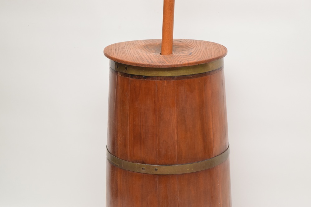 Antique Oak Butter Churn With Butter Paddles