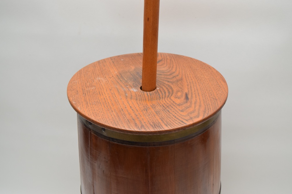 Antique Oak Butter Churn With Butter Paddles