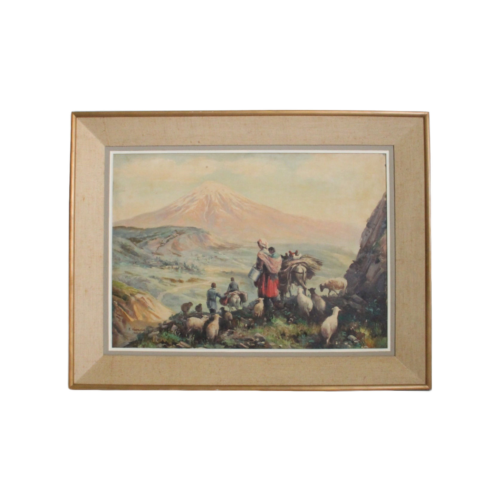 Signed A. Vartanian Mountain Family Painting
