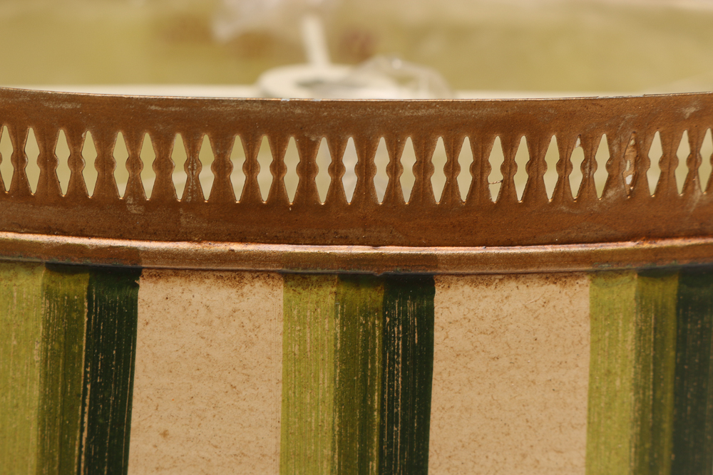 Pair of Striped Drum Lampshades