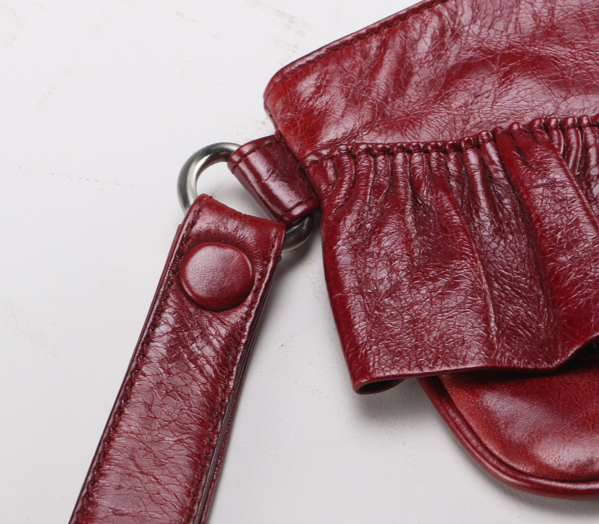 Red Leather Hobo International Clutch